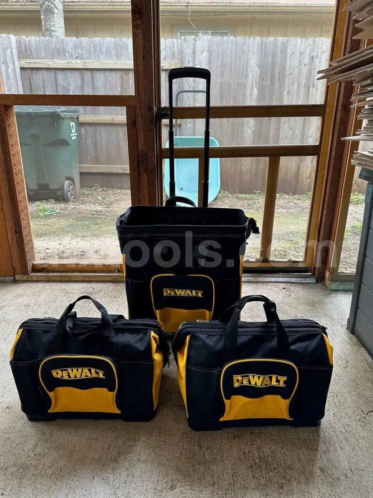 NEW 3-Tier DeWalt Contractor Rolling Tool Bag Set