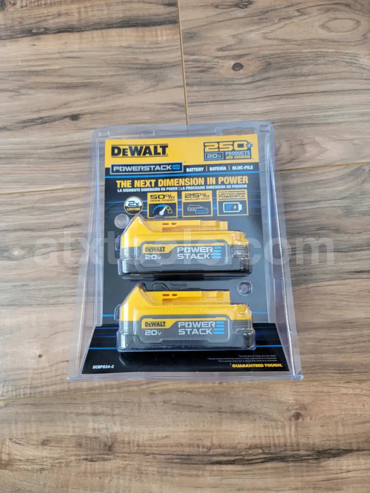 2-Pack Brand New Dewalt 20v Volt POWERSTACK Battery (DCBP034-2)