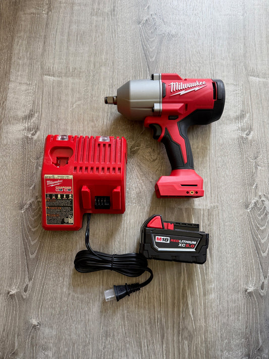 New Milwaukee M18 1/2" High Torque Impact Kit (Includes Battery and Charger)