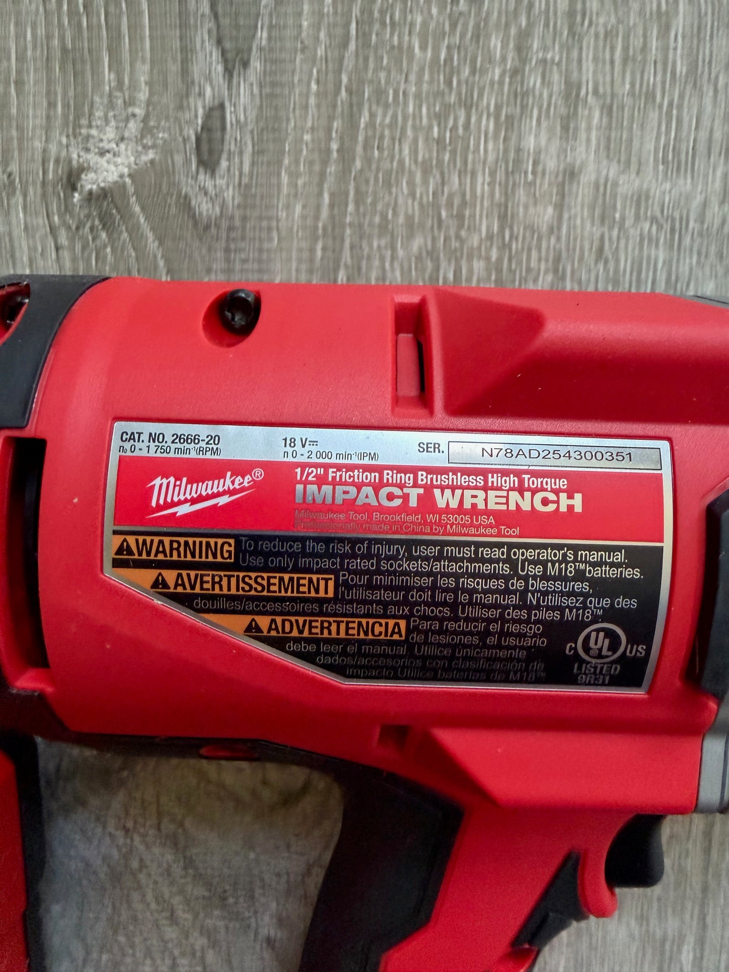 New Milwaukee M18 1/2" High Torque Impact Kit (Includes Battery and Charger)