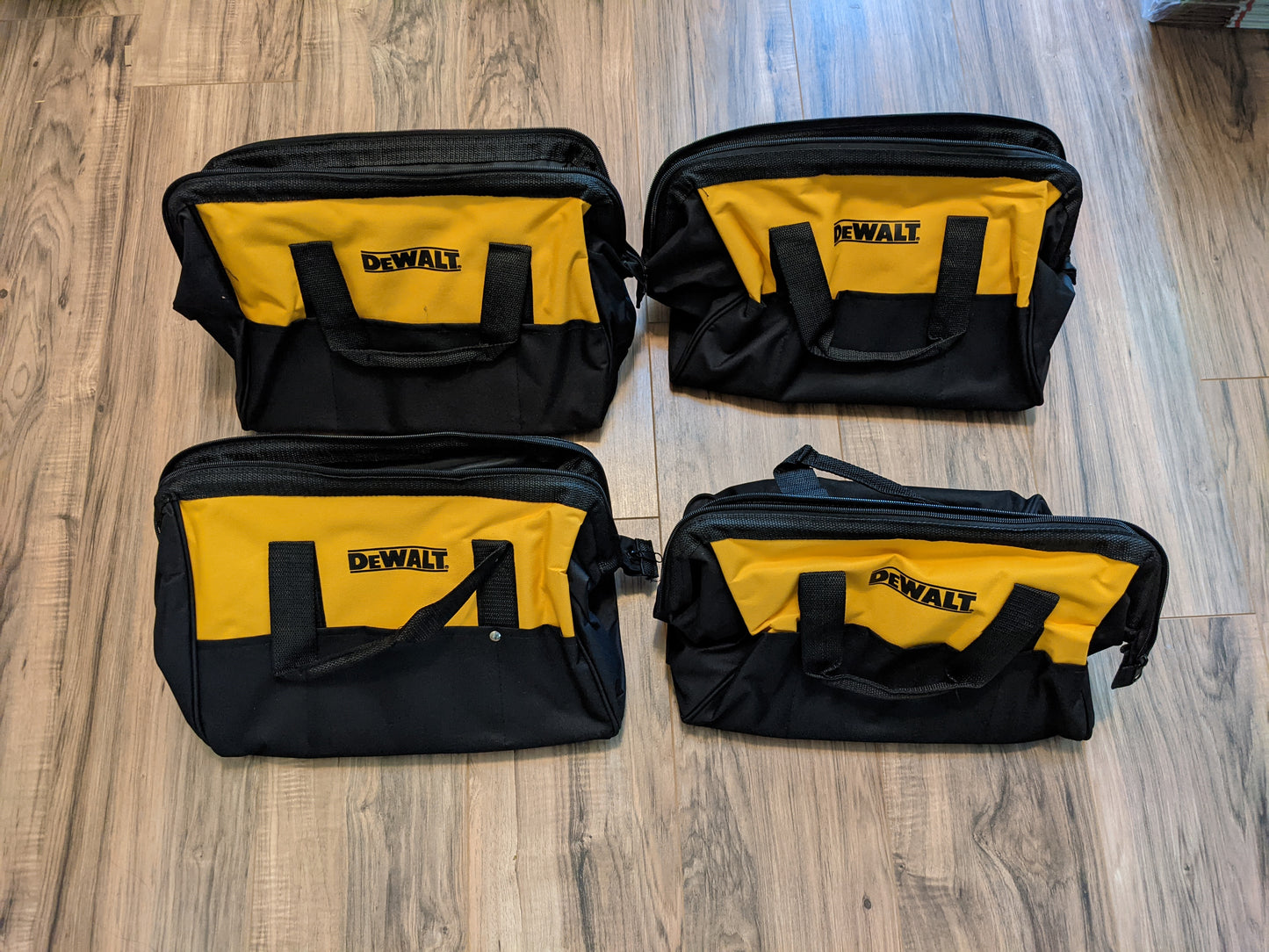 4-Pack New Dewalt Medium Contractor Tool Bags (15"x9"x11")