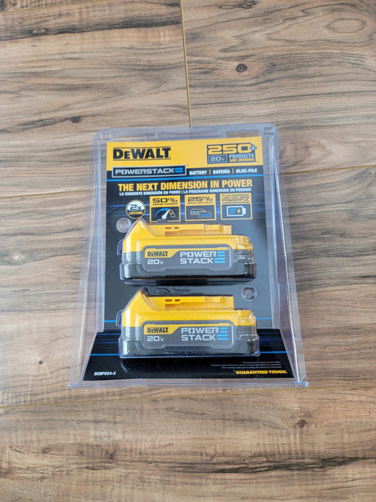 2-Pack Brand New Dewalt 20v Volt POWERSTACK Battery (DCBP034-2)