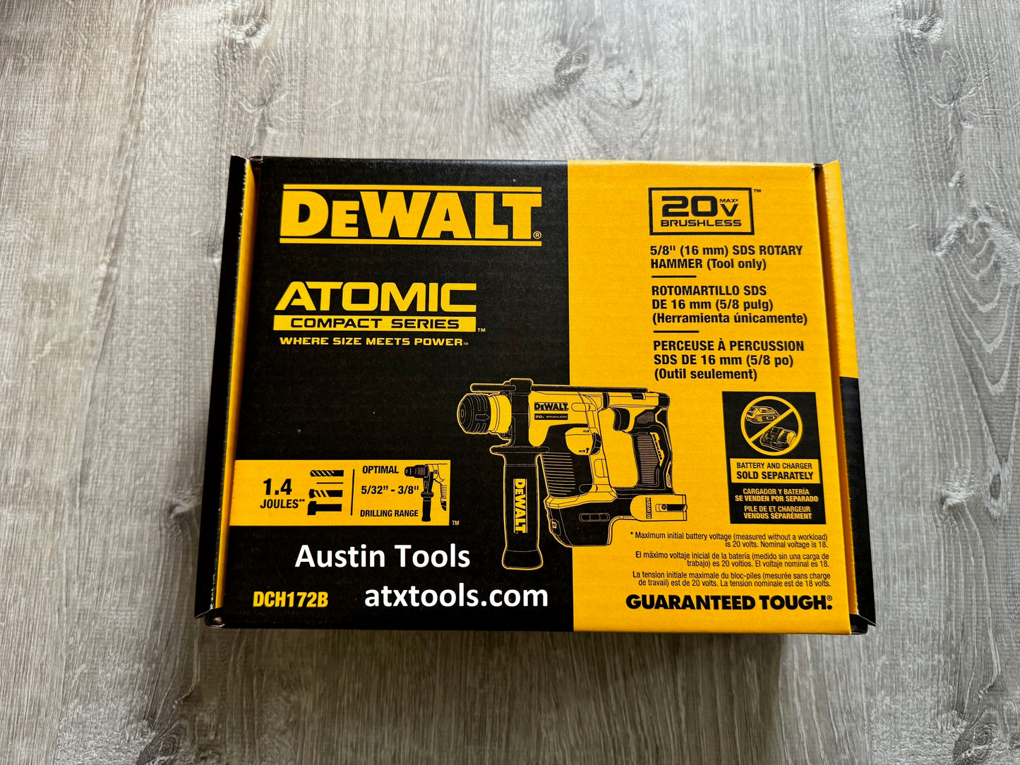 New Dewalt DCH172B 20V MAX ATOMIC 5/8" Brushless SDS Plus Rotary Hammer - Bare Tool