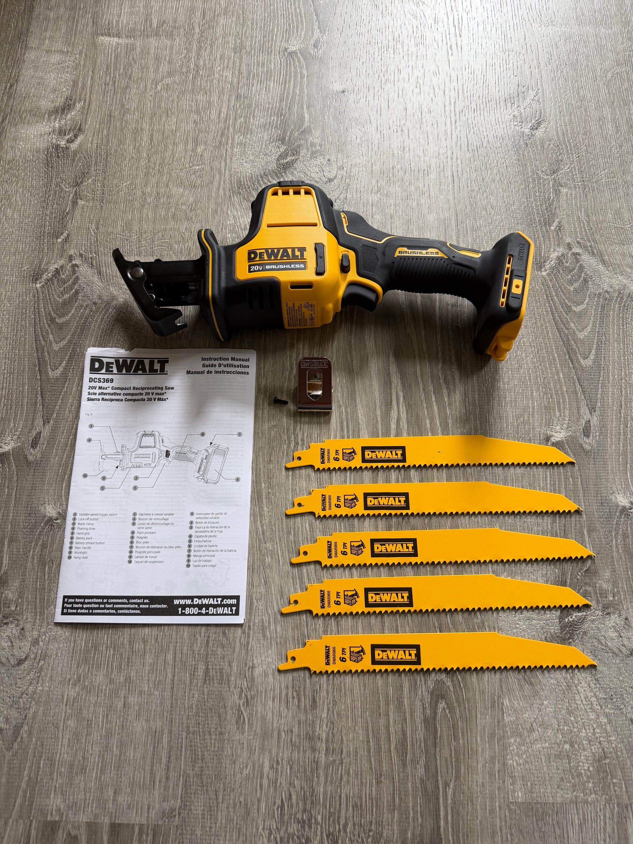 New DEWALT Atomic Cordless Reciprocating Saw (Tool Only) - DCS369B - 5 ...
