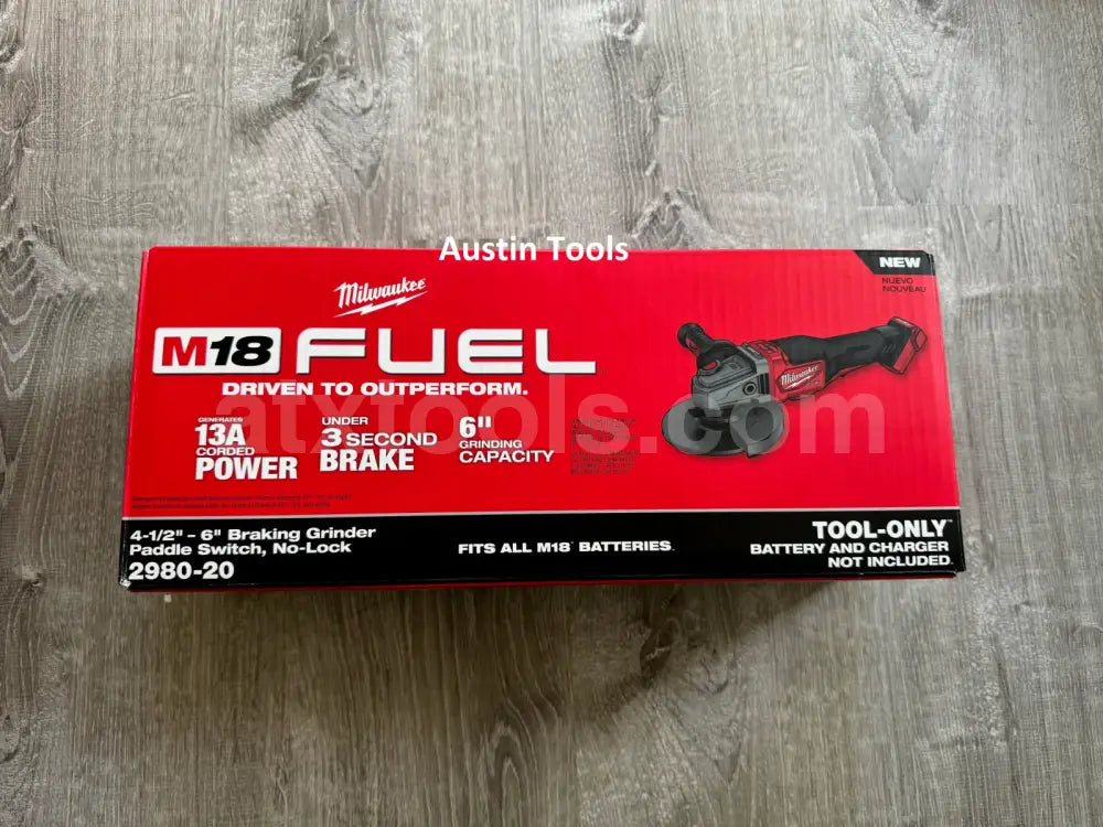 Milwaukee 2980-20 M18 Fuel 4 1/2- 6’’ Braking Grinder w Paddle Switch NEW in Box