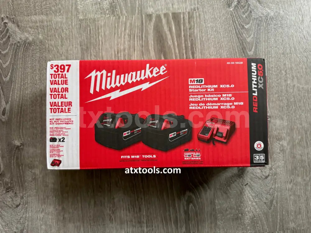 Milwaukee 2x5.0 18v Batteries + Charger Combo