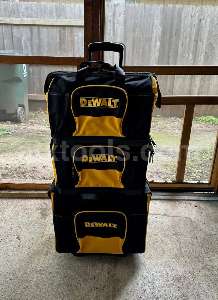 NEW 3-Tier DeWalt Contractor Rolling Tool Bag Set