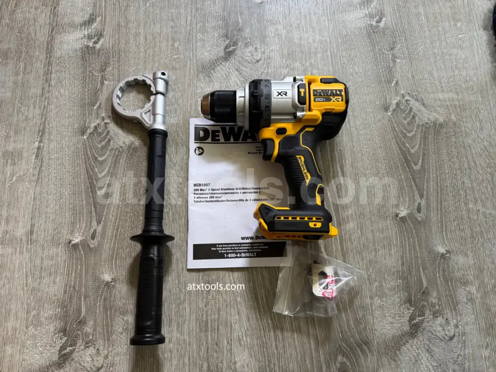 New DEWALT 20V MAX XR Hammer Drill Brushless 3-Speed Tool Only (DCD1007 - Latest Model)