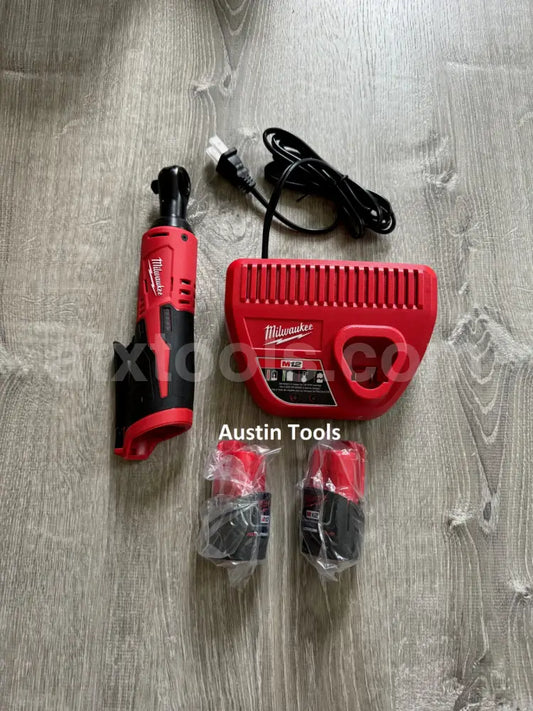 NEW Milwaukee M12 3/8’’ Ratchet Kit (Includes 2 batteries and charger - 2457-20)