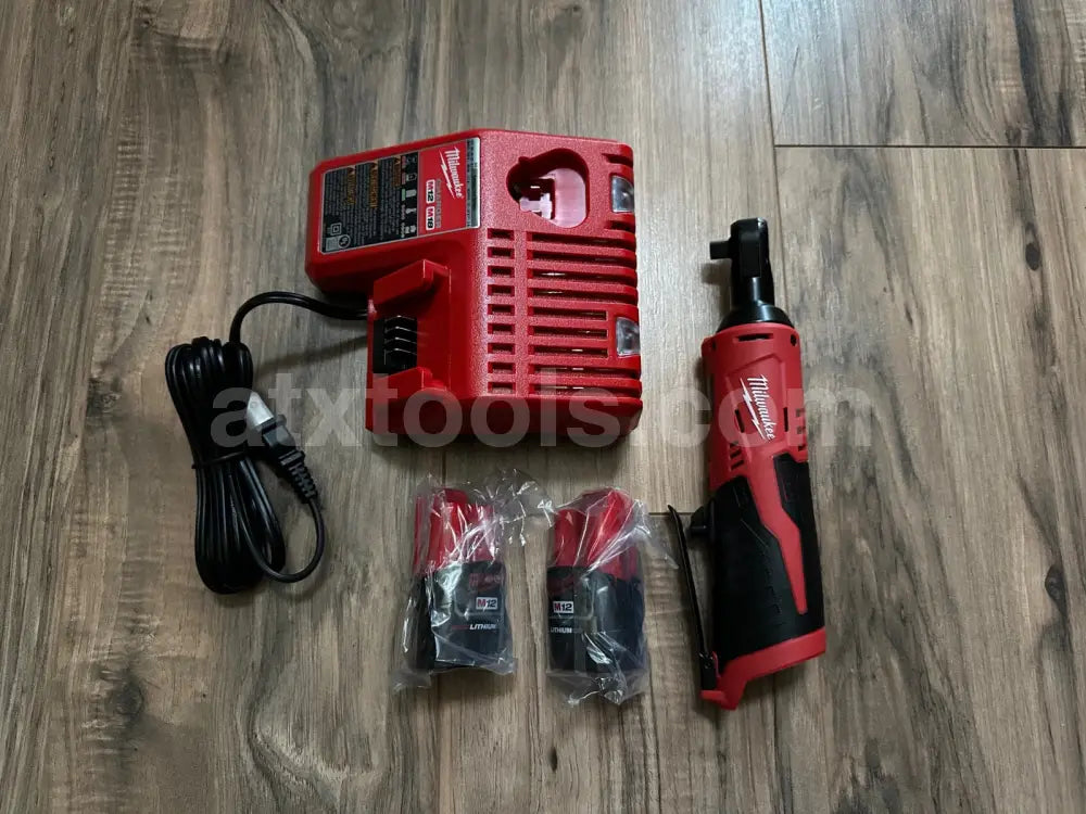 NEW Milwaukee M12 3/8’’ Ratchet Kit (Includes 2 batteries and charger - 2457-20)