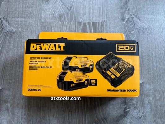 New Two Dewalt 20v 5ah Batteries + Charger Combo